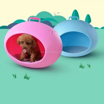 

Colorful Egg-shaped Kennel PP+ABS Outdoor Rainproof Doghouse Teddy Poodle House Washable Pet Cage 10kg Max Capacity