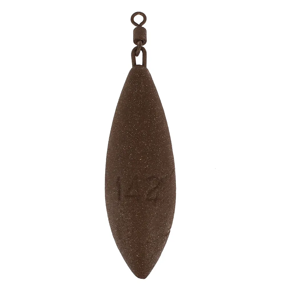 brown 142g Fishing Lead Sinker Fishing Scale Lead Olive Type Casting Rod Biomimetic Bait Plumb Bob Small Component Portable - Color: brown 142g