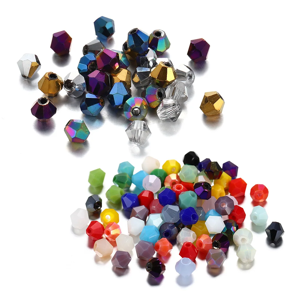 

200pcs/lot 4*4mm Glass Crystal Bicone Multicolor Faceted Loose Spacer Beads For DIY Bracelet Necklace Jewelry Making Accessories