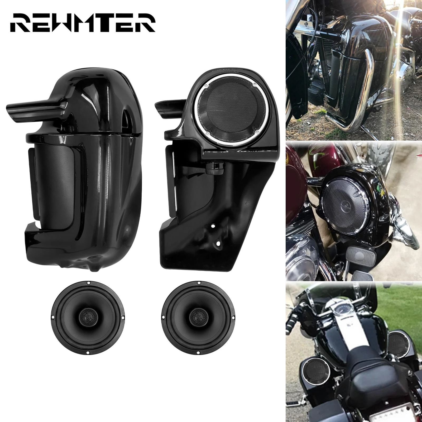 Motorcycle Body & Frame 6.5" Speaker Adapter Pods Fit For Harley