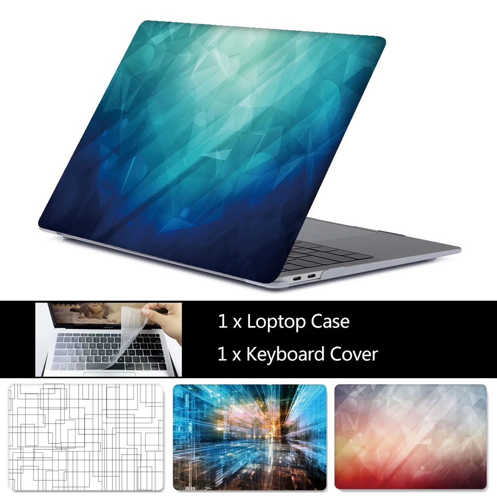 

Laptop Case For MacBook Touch ID Air 13 A1932 Air Pro Retina 11 12 13 15 inch Touch Bar New Pro 13 A2159 case + keyboard Cover