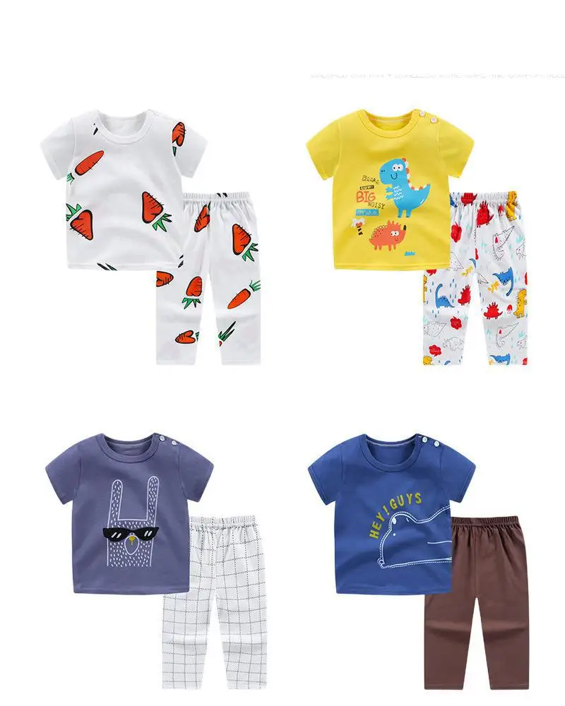 Baby Boy Cartoon Clothing Cotton Infant Clothes T Shirt Pants Sets Toddler Girl Boy Baby Summer Sets 2021 Roupa Infantil Menino Baby Clothing Set near me