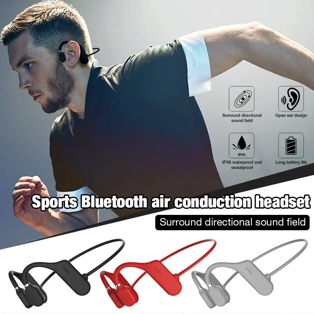 Open Ear Bone Conduction Headphones Bluetooth 5 0 Wireless Headset IPX6 Waterproof Sport Earphone Lightweight Ear Hook Headset