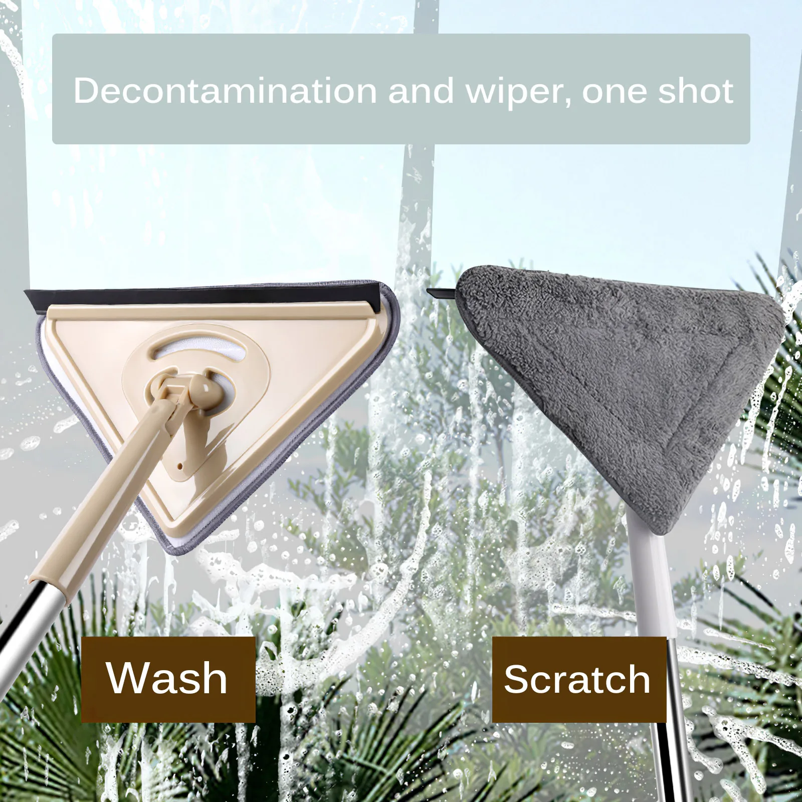 360 Rotating Triangle Retractable Cleaning Mop Household Lazy Magic Microfiber Flat Bathroom Glass Cleaner | Дом и сад
