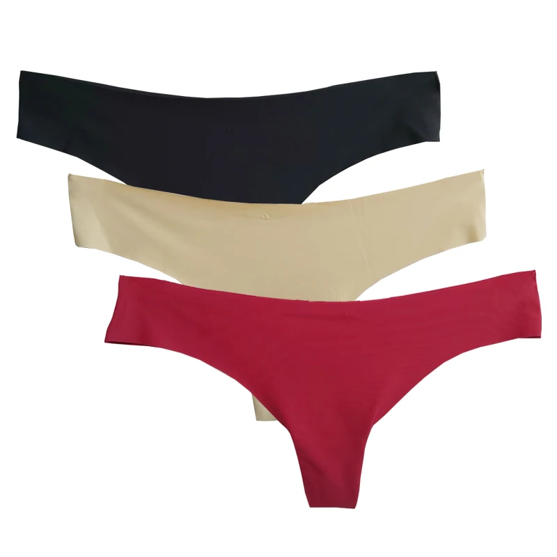 Ladies Silk Thong Panties Sexy Briefs G String Women Underwear Panties for Girls Ladies Intimates Female Lingerie Dropship 87393 - Цвет: Black Beige Red