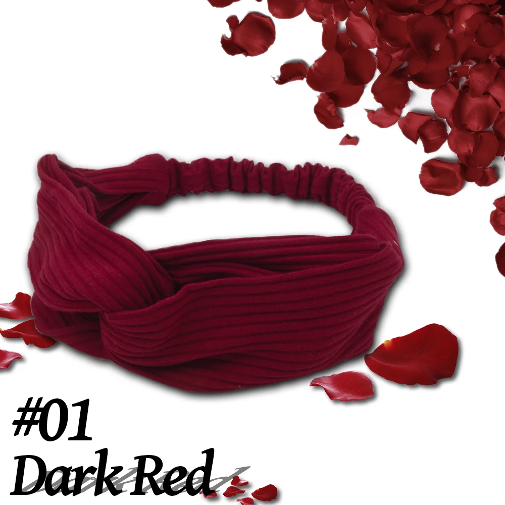 

1 pc Bohemian Hair Bands Print Headbands Retro Cross Turban Bandage Solid Color Elastic Soft Bandanas HairBands Hair Accessories