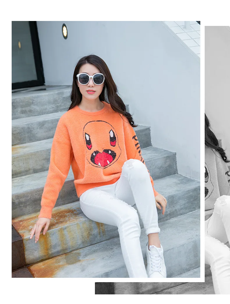 Cartoon Pikachu Family Sweater Winter Mommy Daughter Clothes Pajamas Family Matching Outfits New Mother Daughter Family Outfits