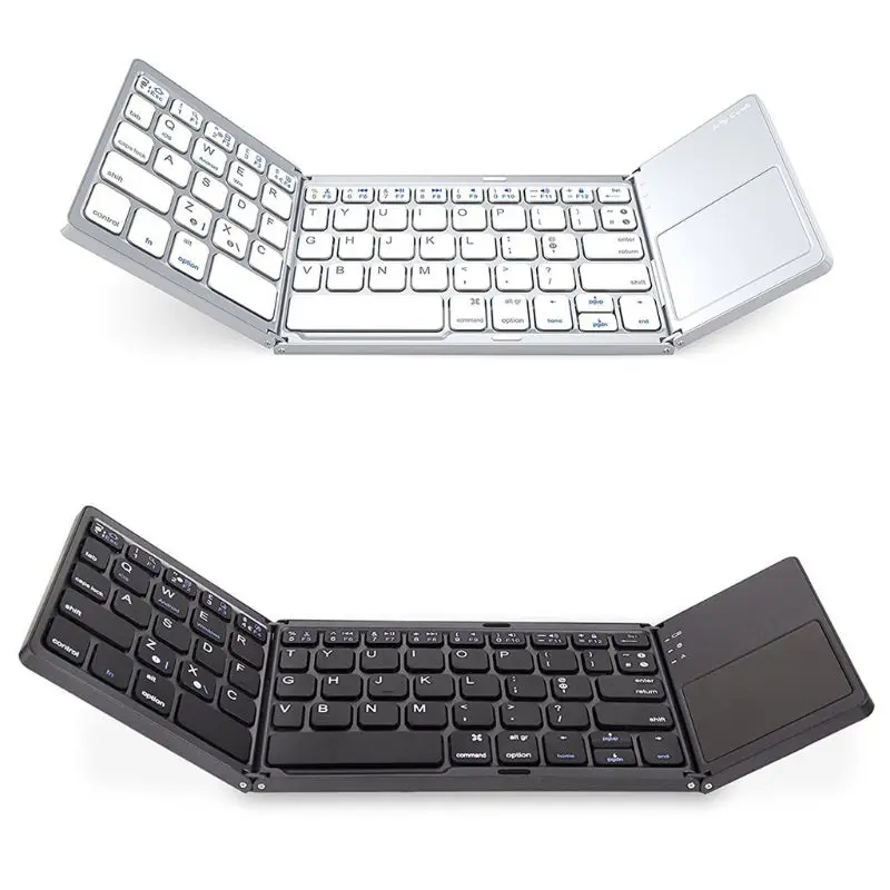 Universal Three Flipping Wireless Bluetooth Folding Mini Keyboard with
