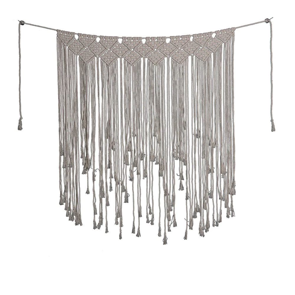 

Wall Hanging Living Room Handmade DIY Solid Bohemian Cotton Thread Garland Banner Rope Woven Tapestry Curtain Fringe Craft