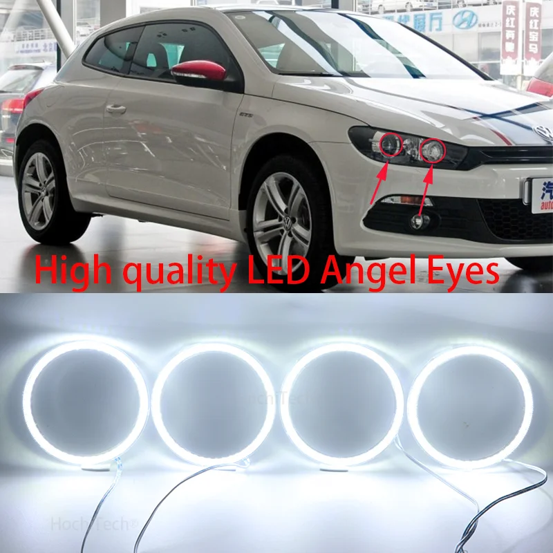 Для Volkswagen VW Scirocco с проектором супер яркий белый цвет 3528 SMD комплект светодиодов «глаза ангела» дневной ходовой светильник DRL