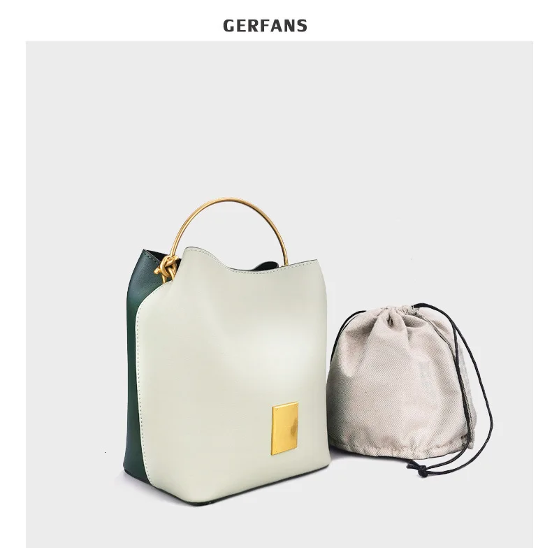 

2019 Woman Genuine Leather Will Capacity Bucket Package Single Shoulder Satchel Concise Handbag New Design free shipping