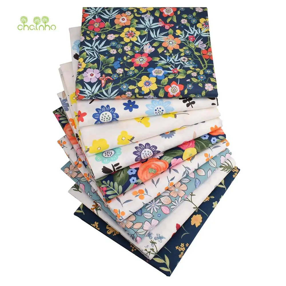9 Newest Flower Series,Printed Twill Cotton Fabric, For DIY Sewing Quilting Baby & Children's Bed Clothes Shirts Skirts Material