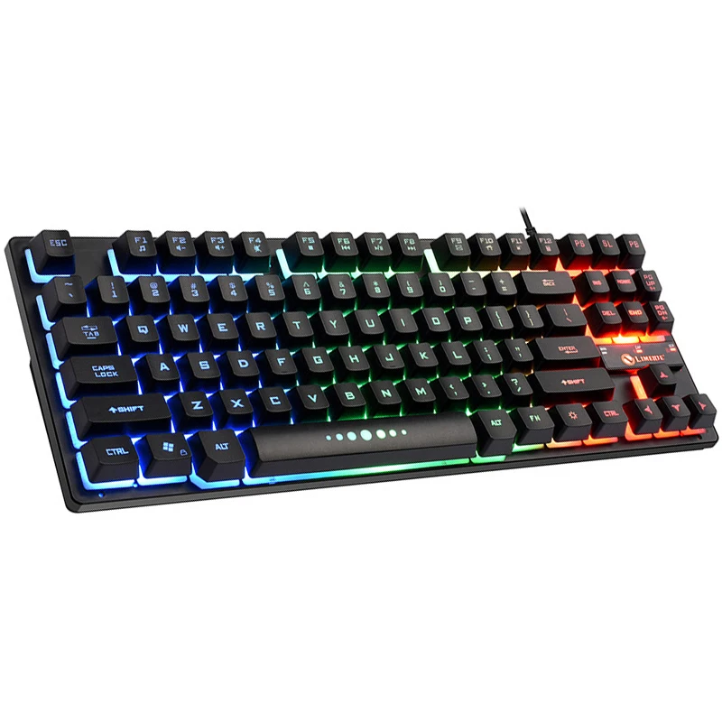 Игровая клавиатура механическая клавиатура RGB подсветка 87 клавиш, USB Проводная эргономичная геймерская клавиатура для ПК, ноутбука, планшета