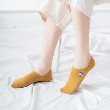 

Female ship socks pure cotton shallow silicone anti-slip with invisible summer thin Korean cartoon girl socks