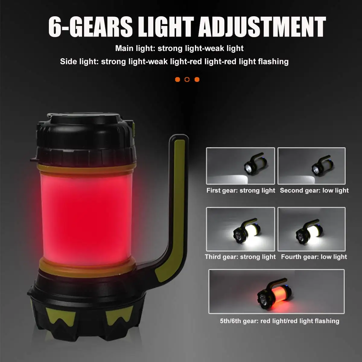 5800W Super Bright Powerful USB LED flashlight Searching torches Night Light Lamp Hand Camping Lantern Rechargeable