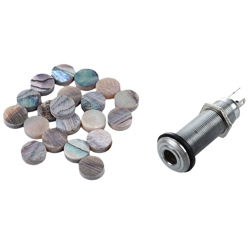 1x 1/4 дюйма хромированный цилиндрический флеш-держатель Jack &amp 20x Green Paua Abalone