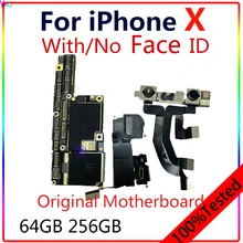 Carte mère 64 go/256 go originale débloquée en usine pour iPhone X avec iCloud libre, avec/sans Face ID, prise en charge des mises à jour=