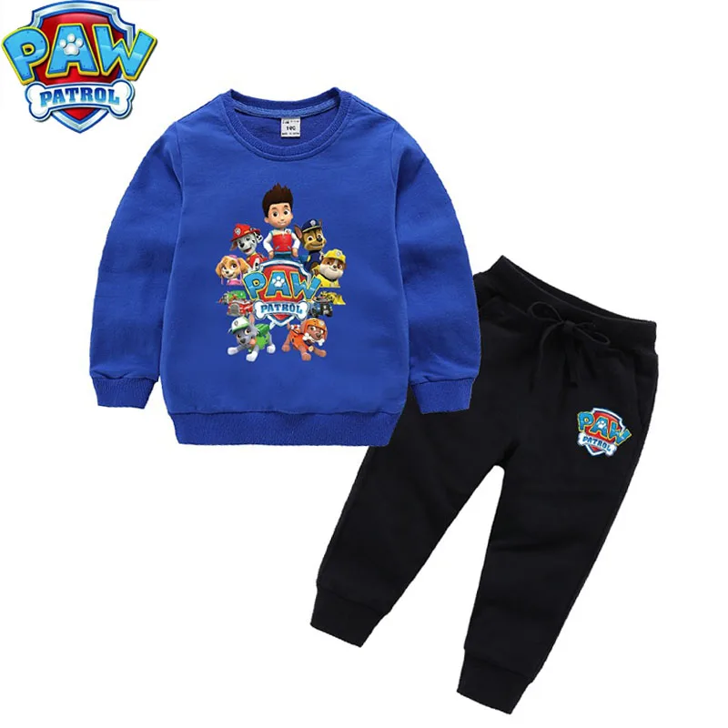 

A Set Of Paw Patrol Children's Clothing New Autumn Cotton Sweater Cartoon Pattern Children's Clothing Long Sleeves And Trousers