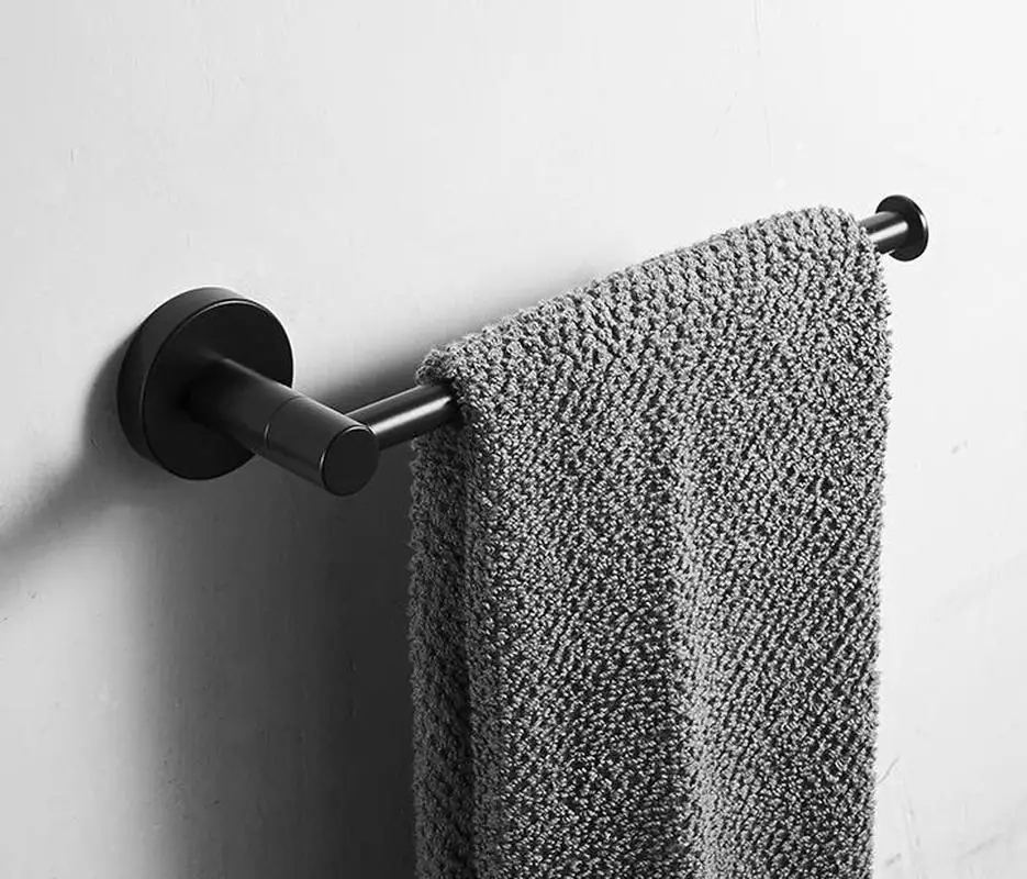 

Rustproof 304 Stainless Steel Matte Black Bathroom Accessories Set Robe Hooks Towel Ring Bar Toilet Paper Holder Tissue Rack