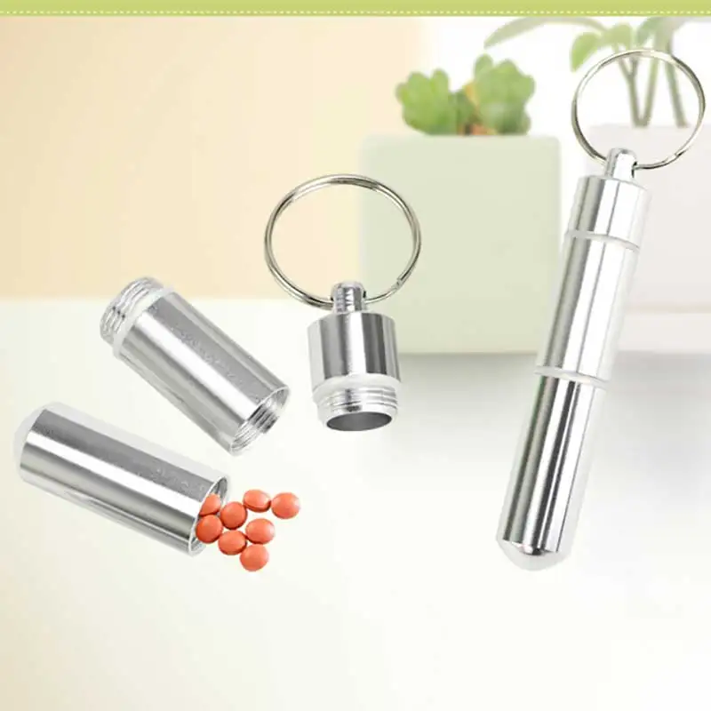 

1Pcs Aluminium Alloy Metal Pocket Toothpick Holder With Keychain Fashion Portable Traveling Keychain Toothpick Tool Box