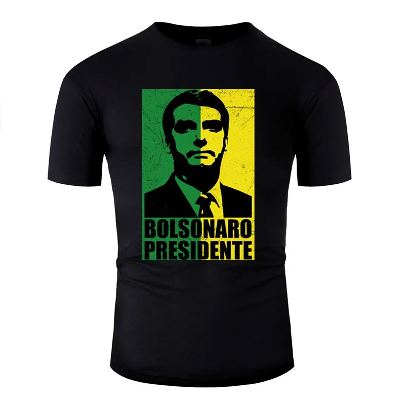 Забавные футболки Bolsonaro Presidente, Бразильская футболка, Мужская известная женская футболка, одежда с вырезом лодочкой