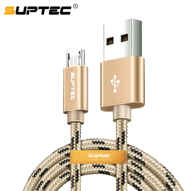 Кабель Micro USB Suptec 2 4 А плетеный шнур для быстрой зарядки и передачи данных Android Samsung