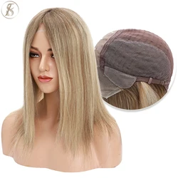 TESS Natural Hair Wig 100% Remy Hair 11x13cm Lace Front Human Hair Wigs 16inches Highlight 150% 190g Swiss Lace Thick Wig
