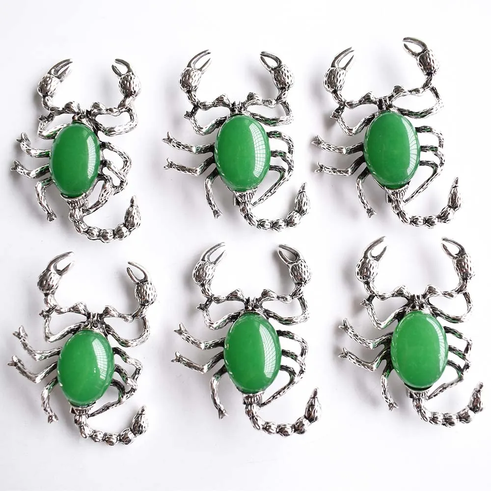 2020 Moda Naturale Gree Onice Animale Scorpione Forma Collana Pendente Spilla Per Monili Che Fanno 6 Pz/Lotto Trasporto Libero All'Ingrosso