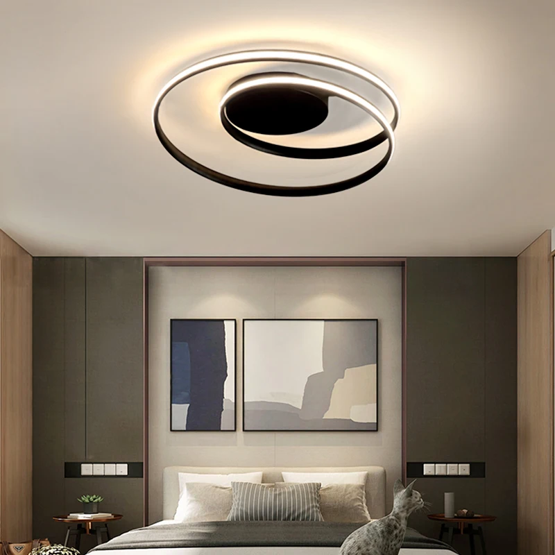 

Nordic master bedroom lamp simple modern living room lamp atmosphere home creative personality restaurant lamp ring ceiling lamp