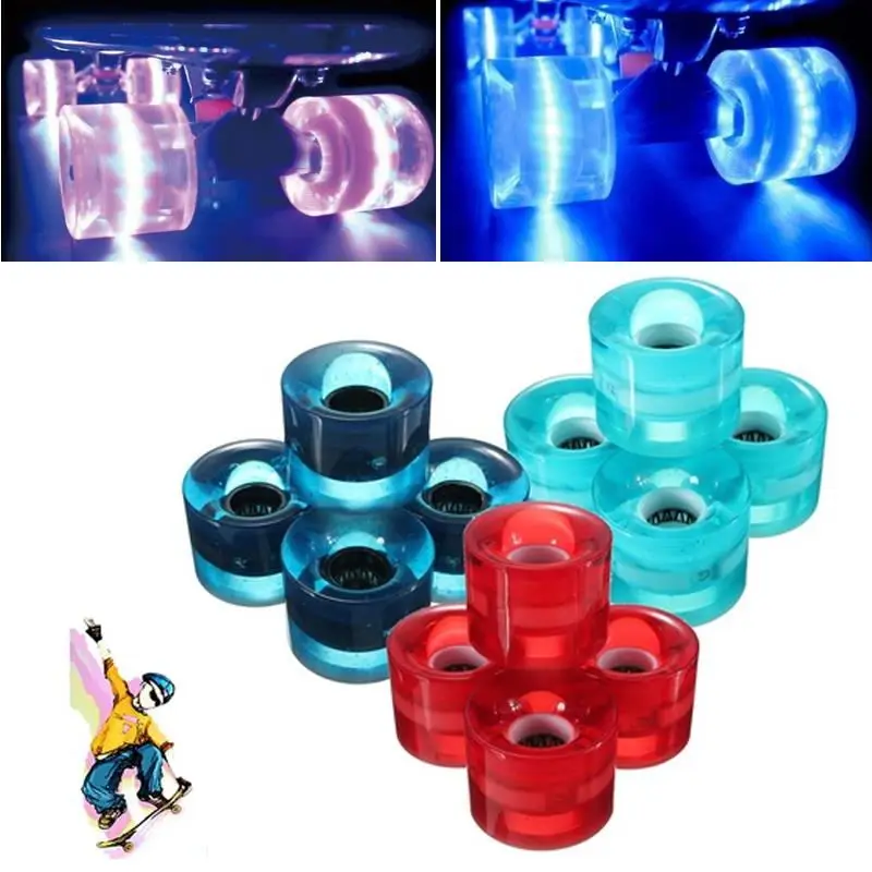 LED Flash Cruiser Skateboard PU Wheel For Street Skate Longboard Banana Board