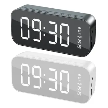 

Multifunction Bluetooth Speaker Mirror Dual Alarm Clock With FM Radio LED Mirror Wireless Subwoofer Music Player Table Clock