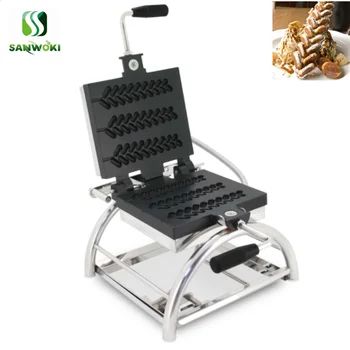 

Electric 3pcs Rotating Wheat Stalk Lolly Waffle Iron Maker Machine Baker machine Spikelet waffle machine waffle stick machine