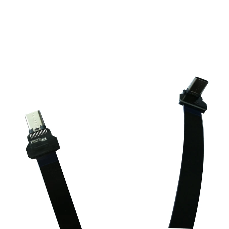 5 to 80CM FFC USB C Straight To USB type c male right angle FPV Flat Slim Thin Ribbon FPC Cable