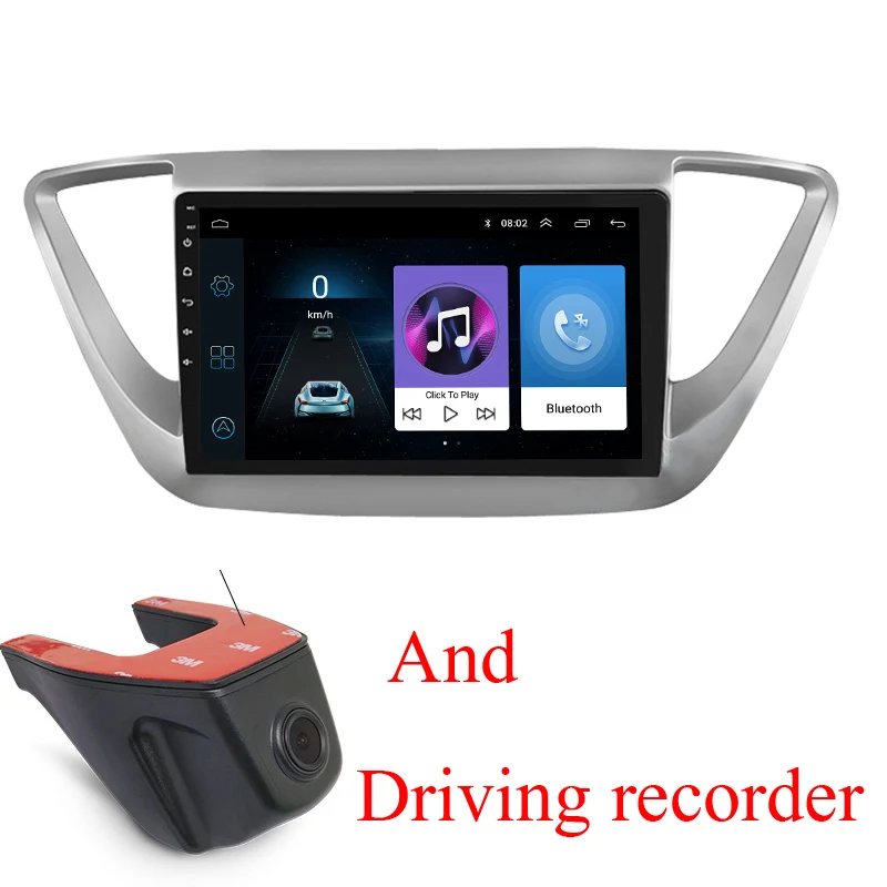 Hyundai Solaris-DRV Android 8,1 автомобильный dvd мультимедийный видео плеер gps и навигация для hyundai Solaris- с автомагнитолой Поддержка карты - Цвет: Hyundai Solaris-DRV