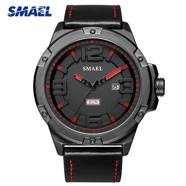 

SMAEL Mens Watches Top Brand Luxury Quartz Fashion Sport Wristwatch Mens Leather Men Watch Blue relojes hombre 2019 erkek saat