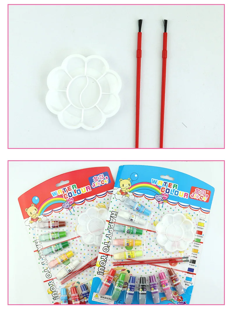 Jincai 12+ 3 DIY гуашь акварельные краски 12 цветов моющиеся краски пигмент с Палитра кистей Нетоксичные Дети граффити краски ing