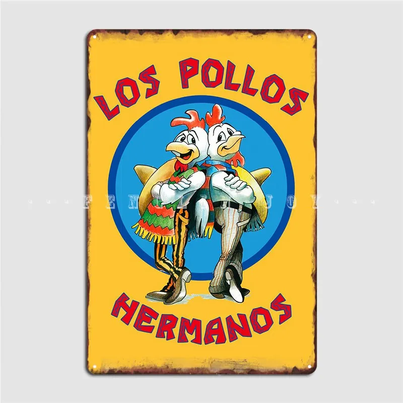 

Los Pollos Hermanos Orange Metal Sign Club Garage Club Funny Plaques Tin Sign Poster