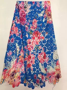 

2019 New multi color Print Embroidery African Cord Laces Swiss Guipure french Lace Fabric For Nigerian Wedding Dresses R6611