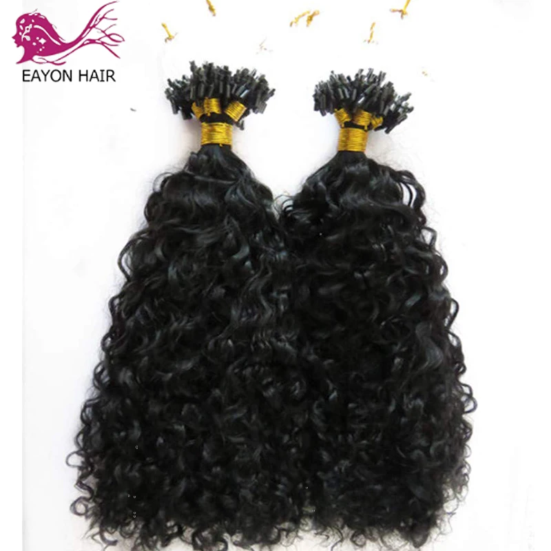 EAYON 28inch Long Brazilian Loose Curly Micro Loop Hair Extensions Human Rings 1g/s 100g | Шиньоны и парики