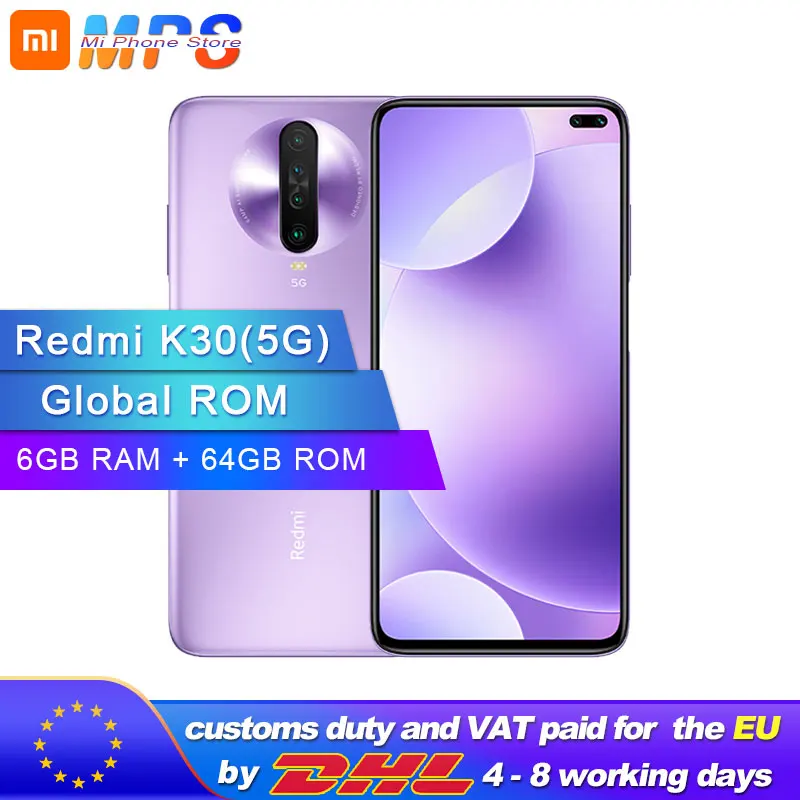 Оригинальный Смартфон Xiaomi Redmi K30 глобальная прошивка ОЗУ 64 ГБ ПЗУ 6 процессор