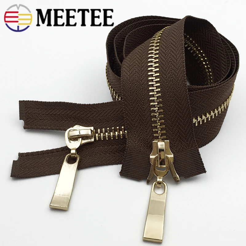 Meetee 1 шт. 80/100/120 см автоматический металлический замок молния двойной слайдер застежки-молнии для куртки пальто DIY сумка Аксессуары для шитья одежды