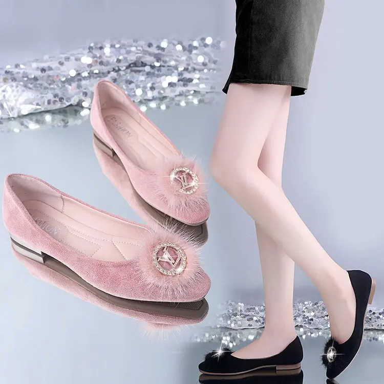 

2020 Korean-style New Style Pointed Shoes Women's Spring And Autumn Low-Cut Side Cutouts Flat Top Shoes Flat Heel Simple Bow Wom