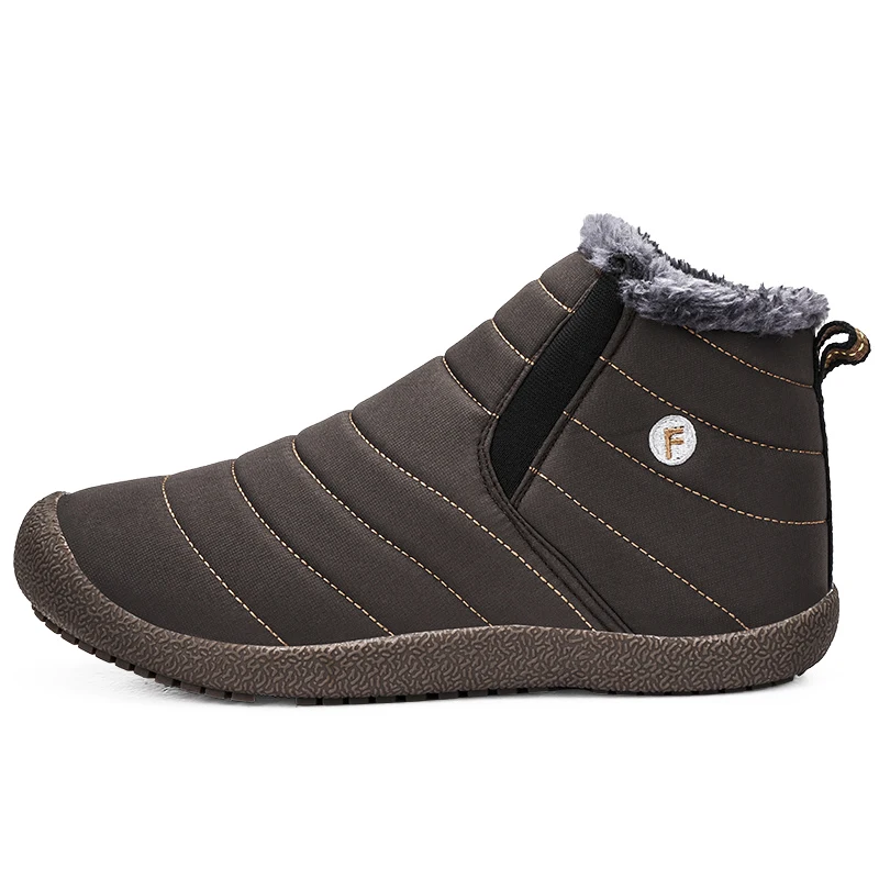 MIXIDELAI/Новинка; модные мужские ботинки; высококачественные водонепроницаемые Зимние ботильоны; теплая плюшевая зимняя обувь на меху без застежки; мужская обувь