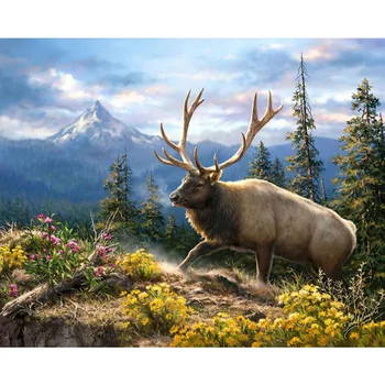 

5D DIY Diamond Painting "Forest Deer" Embroidery Cross Stitch Sika Deer and Reindeer 5D Home Decor Gift Children's Room Decal