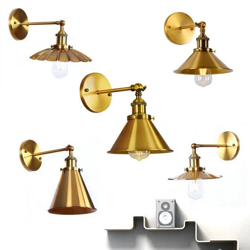 

2PCS Golder Wall Lamp Minimalist Bedhead Iron Creative Flower Bedroom Den Office Living Room Short-arm Rocker Wall Light
