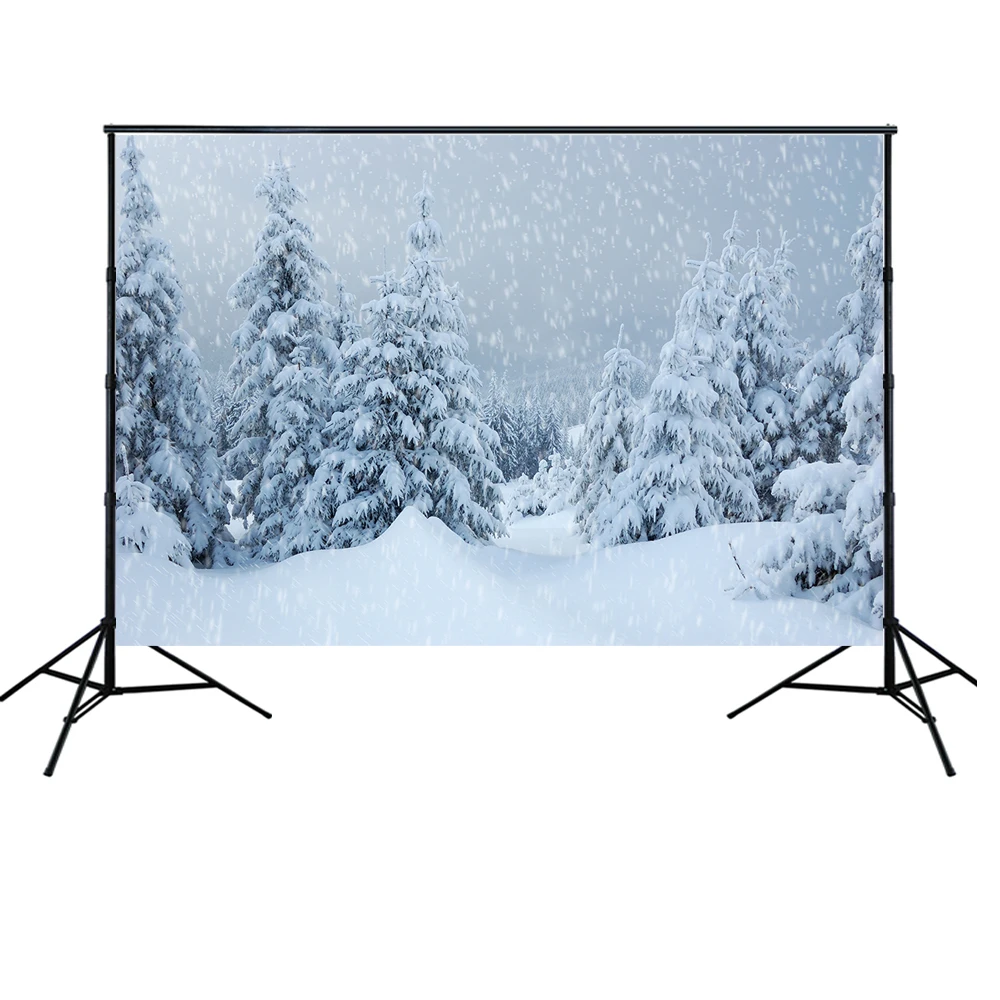 

HUAYI winter snow scenic forest tree christmas backdrop Snowflake Glitter bokeh Newborn Baby Portrait photo background xt-7727