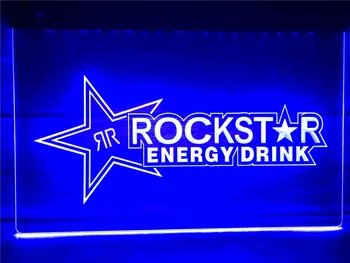 

A228 Rockstar Energy Drink Beer Bar LED Neon Light Signs RGB Multi-Color