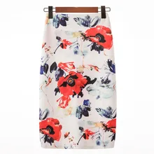 Европейские и американские женские винтажные юбки с цветочным принтом и Высокой Талией большого размера