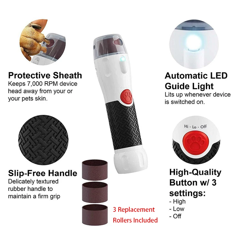 

Perfect Pet Nail Rotating File for Dogs and Cats Electric Pet Nail Pliers Pet Nail Trimmer Dogs Cats Claw Care Pet Grooming Tool