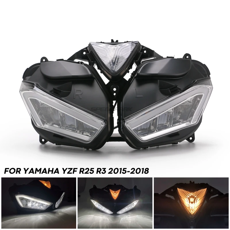 Аксессуары для мотоциклов светодиодный головной светильник для YAMAHA YZF R25 R3 спереди головной светильник Корпус YZF-R25 YZF-R3 2013